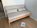 源氏木语实木沙发床现代简约多功能可折叠床北欧风小户型客厅两用双人沙发 1.55m山毛榉原木色(米白) 实拍图