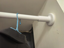 未来式免打孔窗帘杆可伸缩全套窗帘配件罗马杆固定支架托加厚挂钩单双杆 简约白【32管径】+20个窗帘环 1.0-1.7米墙距适用 实拍图