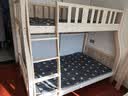 皓娜【现货闪发】床全实木儿童床上下层实木床上下床男孩女孩子母床 单梯款+床垫+书架 上铺宽1米下铺宽1.2米 实拍图