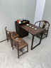 芊梵百恒乌金木岛台阳台茶桌椅组合新中式家用客厅茶台桌喝茶泡茶一体桌 1.2米岛台+1圆满圈椅+2月牙椅 实拍图