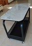 易吉佳奶油风客厅沙发边桌可移动边几岩板小茶几置物架小推车创意床头桌 黑色+雪山白岩板 长80宽40高55【加轮子高60】 实拍图