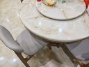 采薇 大理石餐桌家用餐桌椅组合实木白蜡木大圆桌现代简约圆形饭桌 1.2米餐桌(带转盘)+6张餐椅 实拍图
