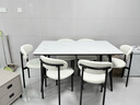 京释（JINGSHI）餐桌 岩板餐桌椅组合意式轻奢现代简约家用饭桌餐厅家具 雪山白哑光【闪电椅】 1.4m 六椅【桌架升级款】 实拍图