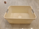 名创优品同款 杂物收纳筐塑料桌面收纳盒厨房橱柜零食玩具整理筐 奶油色高款特大号 实拍图