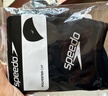 速比涛（Speedo）成人泳帽聚酯纤维纯色游泳布帽入门款舒适不勒轻盈透气 黑色 实拍图