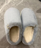 优调棉拖鞋女乳胶防踩塌厚底抑菌防臭居家秋冬保暖情侣拖鞋男 粉38-39 实拍图