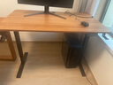 喜米莱【热卖款式】电动升降桌电脑电竞桌台式学习书桌实木办公直播桌子 【单电机】胡桃色+黑腿18mm桌面 长120宽70高75cm 实拍图