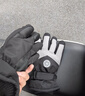 目丸保暖手套男女户外冬天骑行防寒风加绒厚触屏女防水冬季棉滑雪手套 4#雪花圆标黑色（拼色男款） 实拍图