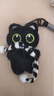 黑猫玩偶毛绒公仔挂件ins可爱猫咪包包挂饰情侣礼物送女朋友礼物 黑白围巾+黑猫【升级双扣挂绳】 会吱吱叫【10厘米左右】 实拍图