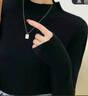 俞兆林针织打底衫女内搭半高领毛衣修身长袖中领可外穿上衣秋冬黑色 实拍图