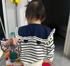 戴维贝拉（DAVE＆BELLA）女童毛衣儿童上衣学院风宝宝衣服小童针织衫秋冬新款小童服饰 蓝白条纹【现货】DB4237399 100 cm（建议身高90-100cm） 实拍图
