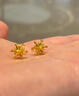 中国黄金（CHINA GOLD）【小雪花】黄金耳钉女士小众首饰足金耳饰节日生日礼物送老婆女友 【玫瑰礼盒】雪花耳钉【一对】 约0.8g 实拍图
