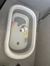 iuu婴儿洗澡盆 可折叠宝宝浴盆大号 洗澡神器躺托浴架新生儿童用品 【北欧灰】+可调节浴架+浴垫 材质：FAD食品级材质检测认证 实拍图