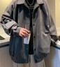 顶峰保罗（Dingfengbaoluo）夹克外套男士秋冬休闲宽松潮麂皮绒上衣美式棒球服YM9921灰色L 实拍图