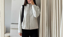 优衣库童装男童女童摇粒绒拉链茄克长袖外套夹克秋冬新款478141 02 浅灰色 160 实拍图