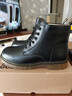 马登男士马丁靴秋冬加绒工装靴英伦风黑色休闲皮鞋男通勤百搭真皮靴子 黑色 [软皮/6孔]加绒版 44 男码 实拍图