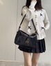 蔻一（Cnoles）【明星同款】晚晴包包女士牛皮大容量单肩斜挎包高级感通勤hobo包 油墨黑-七夕情人节礼物送女友 实拍图