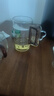 泥也喝绿茶杯月牙玻璃木柄泡茶杯耐高温防烫手带过滤大容量家用办公杯 实拍图