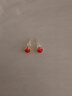 顶妃（DING FEI）个性几何猫眼石耳钉女时尚小众设计感耳环精情人节礼物 04红色玛瑙一对  A26-209 实拍图