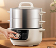 美的（Midea）电蒸锅 电煮锅电火锅电炒锅多功能锅炖蒸煮一体家用电锅蒸蛋器14.5升大容量多用途锅ZGE2866 实拍图