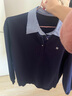 初语拼接假两件衬衫卫衣女25春秋新款知识分子时尚polo领上衣情侣 黑蓝色 M 实拍图