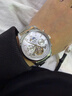 冠琴（GUANQIN）手表男机械表全自动镂空飞轮瑞士品质防水夜光皮带男士双日历手表 银色白面【明星代言】 实拍图