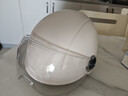 雅迪电动车新国标3C头盔 电瓶车头盔摩托车自行车头盔四季男女通用 3C新国标头盔 米色（赠送透明短镜片） 实拍图
