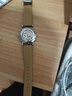 istrap真皮表带男女士鳄鱼纹牛皮适用天梭浪琴美度西铁城卡西欧dw精工海鸥飞亚达阿玛尼手表带力洛克表链 棕色米白线丨银色针扣 与表盘接口宽度20mm 实拍图