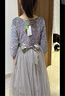 衣诺坊女童礼服长裙儿童花童女孩演出服 灰色纱摆长裙 160cm 实拍图