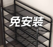明智一凡鞋架不锈钢门口多层家用鞋子免安装折叠入户门口简易收纳铁艺鞋柜 免安装【密网折叠款】6层70黑色 实拍图