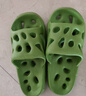洁丽雅【买一送一】卫生间可用拖鞋女浴室洗澡镂空漏水防滑凉拖鞋男夏季 绿色+灰色【1.0常规款 洞大漏水才够快】 37-38 女+男42-43 实拍图