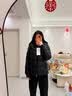 波司登（BOSIDENG）反季羽绒服90绒鹅绒泡芙宽松短款男女同款加厚商场同款外套 【店长推荐】幻夜黑-自然光-于适同款色-高品质 S 160/84A充绒量177g 体重约100-110斤 实拍图