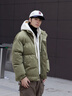 马克华菲外套男冬季加厚棉衣复古假两件袄子男士面包服羽绒棉服 军绿色 L 实拍图