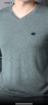 恒源祥100%纯羊毛男士V领薄款修身针织衫毛衣15001002 天蓝 180/96A  实拍图