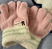 爱宝适婴儿手套秋冬保暖加绒宝宝拼色五指手套儿童分指手套 浅粉兔 2258 实拍图