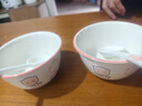 釉下彩可爱卡通碗碟套装家用高颜值陶瓷碗筷盘餐具 2碗2勺 4件套 实拍图