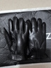 窦驰真皮毛一体手套冬五分指加厚保暖防寒男女情侣骑车羊毛滑雪皮手套 黑色 L 实拍图