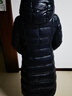 坦博尔鹅绒服女长款连帽收腰显瘦加厚保暖女士羽绒服550890D极光黑180 实拍图
