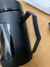 玻璃水杯商务杯大容量男女生带盖泡茶饮水礼品杯家用把手杯 黑色 500ml 1只 实拍图