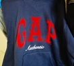 GAP女装2025秋季新款撞色Logo宽松抓绒套头连帽衫卫衣上衣 海军蓝 S (160/84A) 亚洲尺码 实拍图