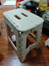 禧天龙户外露营塑料折叠凳家用懒人换鞋凳子地铁钓鱼小凳子 中凳 奶油白 实拍图