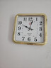 上海静音钟表客厅挂钟大尺寸家庭用时钟电子挂墙表大号石英钟挂钟 28*29厘米工字方形香槟金 12英寸 实拍图