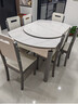 初屋 餐桌 岩板餐桌椅组合现代简约伸缩折叠圆桌家用小户型实木饭桌子 宝马灰色-雪山白岩板-实木椅 1.35m 一桌六椅 实拍图