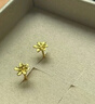 六福珠宝黄金耳钉栀子花足金耳饰圣诞礼物 计价 G01G0027DS 约0.94克 实拍图