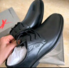 红蜻蜓25秋季商务休闲系带牛皮鞋男手抓皱纹正装德比婚鞋WTA35345黑色44 实拍图