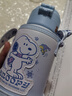 史努比（SNOOPY）保温杯儿童大容量316L不锈钢吸管水壶幼儿园学生便携双饮喝水杯子 实拍图