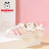 巴布豆（BOBDOG）童鞋女童低帮板鞋春秋款儿童运动鞋 101533153 乳白/嫩粉30 实拍图