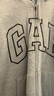 盖璞（GAP）男女装春款LOGO仿羊羔绒宽松连帽衫卫衣美版789781 灰色 L 美码  XL亚洲码185/104A 实拍图