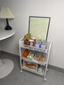 聚骊汇宿舍小推车置物架寝室书桌下小书架可移动带轮零食多层夹缝收纳柜 3层白-特厚全钢-滑轮+挂钩+挂盒 实拍图