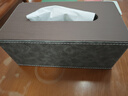 优必利  简约创意抽纸盒 客厅茶几多功能木纹纸巾盒 大号9153商务灰 实拍图